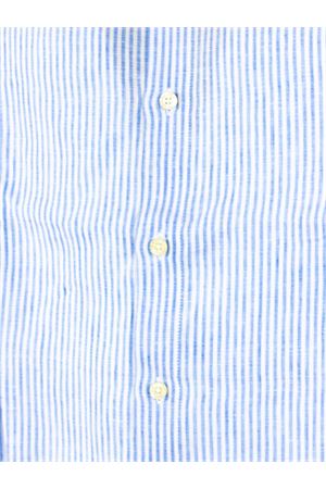 Light blue linen shirt 120% LINO | 33AL2M19O5000G460710106